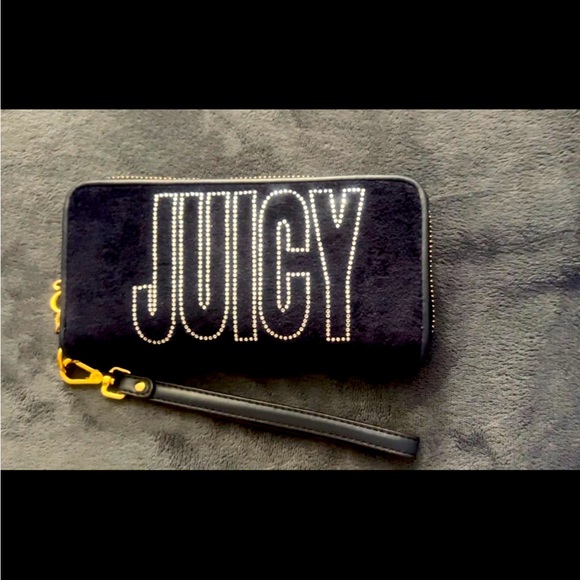 Juicy Couture Crown Tech Wristlet Navy Blue - Picture 1 of 8
